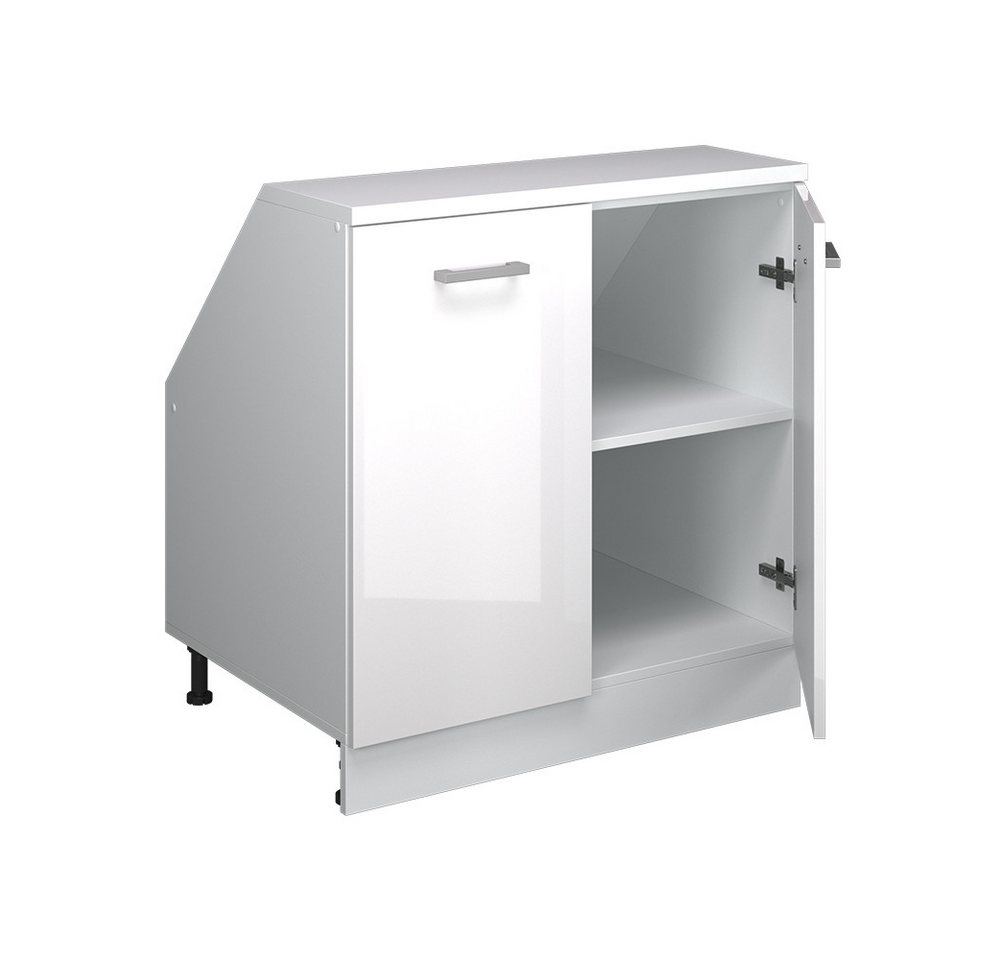 Vicco Kommode Rion, Weiß Hochglanz/Weiß, 80 x 81.6 cm mit 2 Türen, Schrankkorp... (1 St) Bild 5