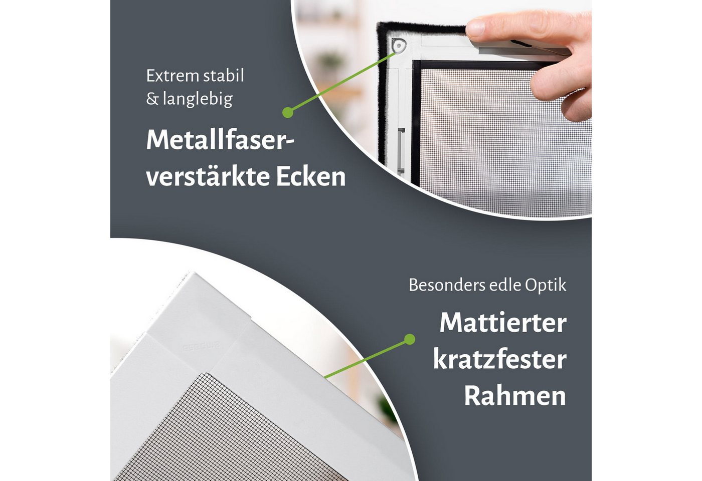 empasa Insektenschutz-Fensterrahmen "SLIM", Fliegengitter Fenster matt flaches Design, geringe Einbautiefe Bild 2