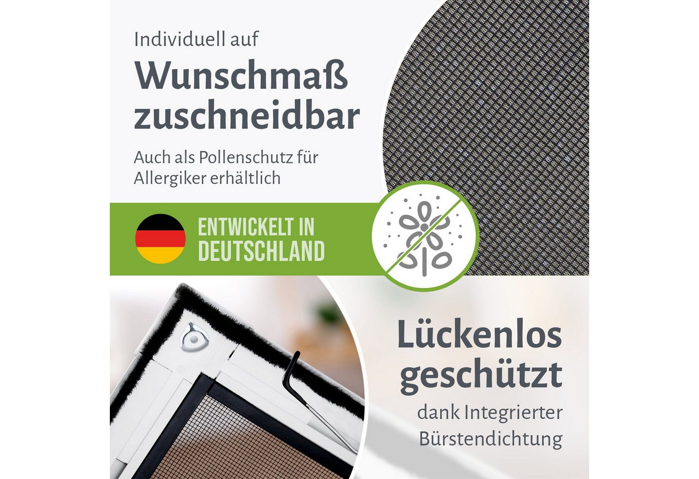 empasa Insektenschutz-Fensterrahmen "SLIM", Fliegengitter Fenster matt flaches Design, geringe Einbautiefe Bild 3