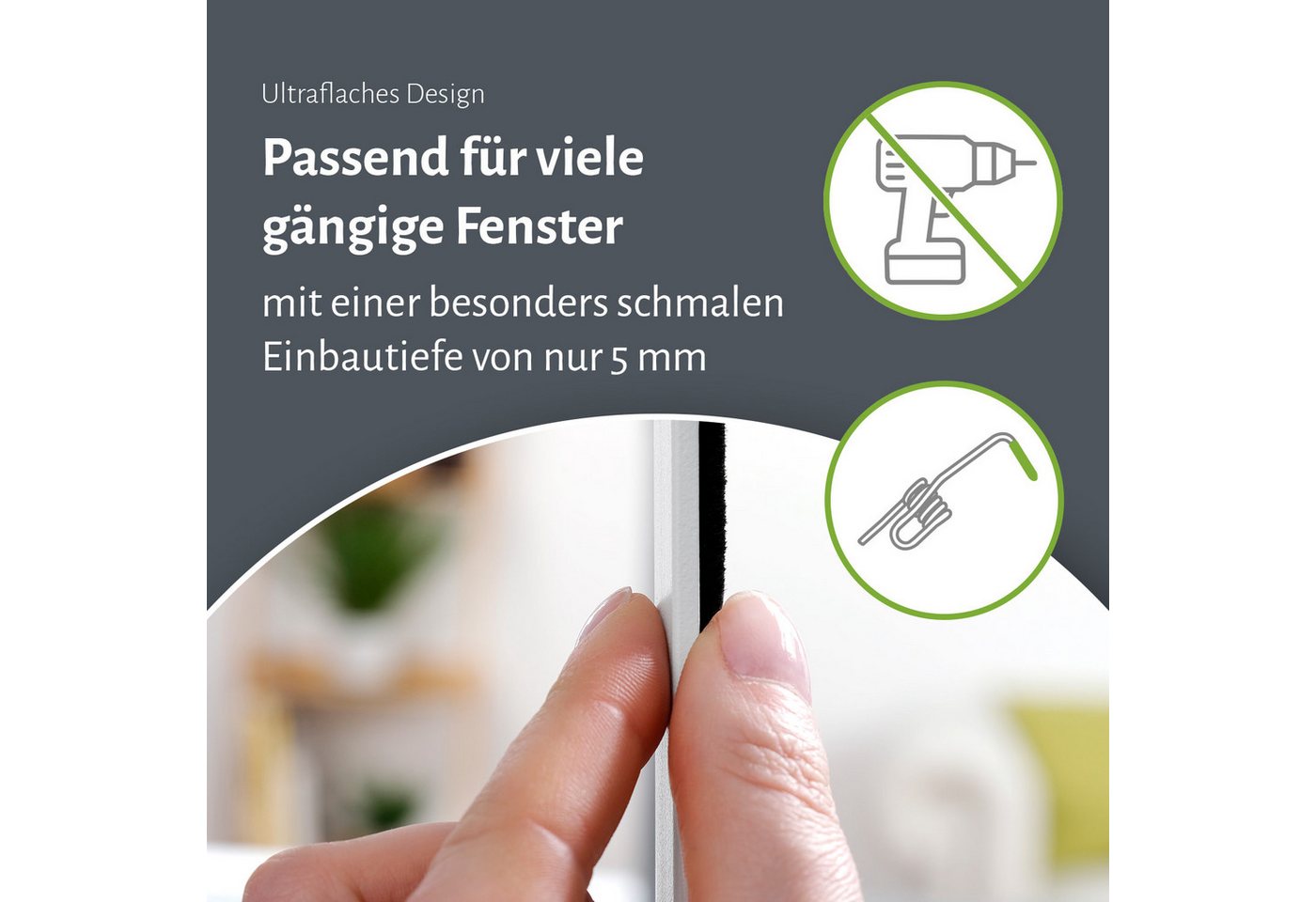 empasa Insektenschutz-Fensterrahmen "SLIM", Fliegengitter Fenster matt flaches Design, geringe Einbautiefe Bild 4