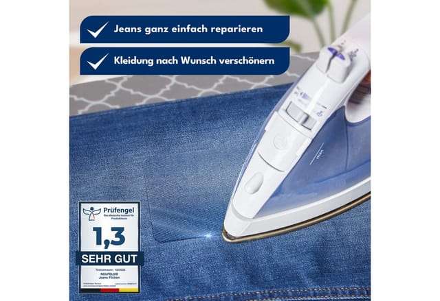 NEUFELD Aufnäher Jeansflicken zum Aufbügeln I 15 Stück I 5 Farben I Bügelflicken