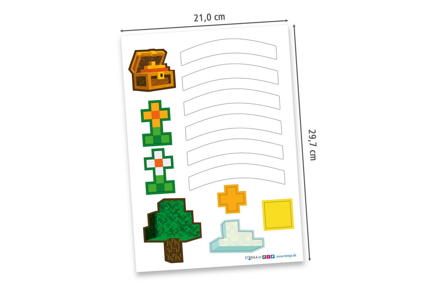 itenga Schultüte itenga DEKO-SET für SCHULTÜTE Blockgame Pixel Bild 2