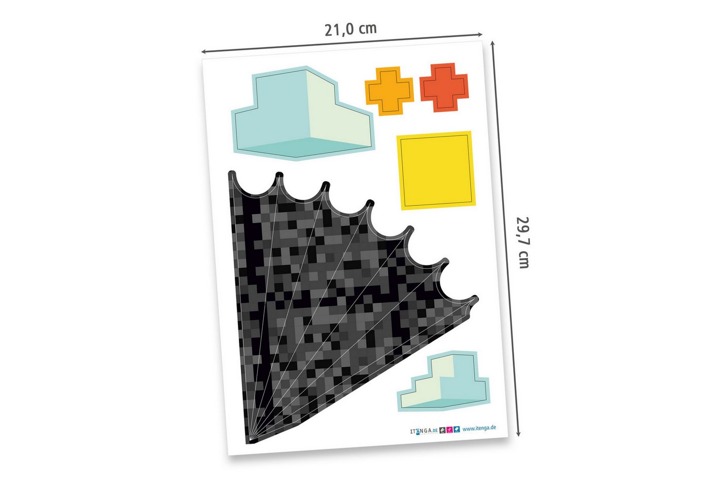 itenga Schultüte itenga DEKO-SET für SCHULTÜTE Blockgame Pixel Bild 5