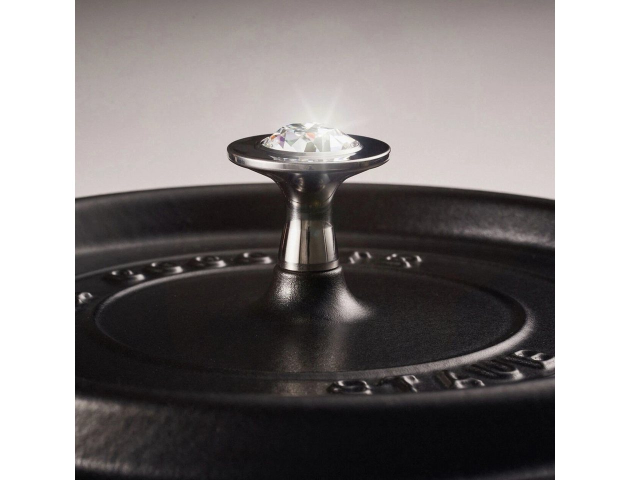 Staub Deckelgriff Knauf mit Kristall von Swarovski aus Edelstahl (Packung, 1-St., 1 Stk), Originaler Swarovski® Kristall Sonderedition und Spülmaschinenfest Bild 3