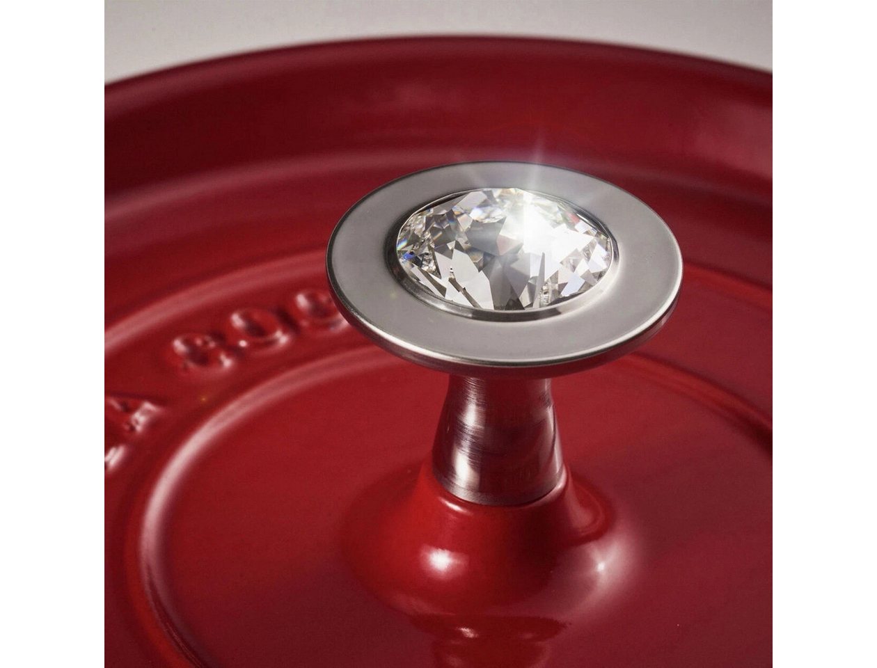 Staub Deckelgriff Knauf mit Kristall von Swarovski aus Edelstahl (Packung, 1-St., 1 Stk), Originaler Swarovski® Kristall Sonderedition und Spülmaschinenfest Bild 5