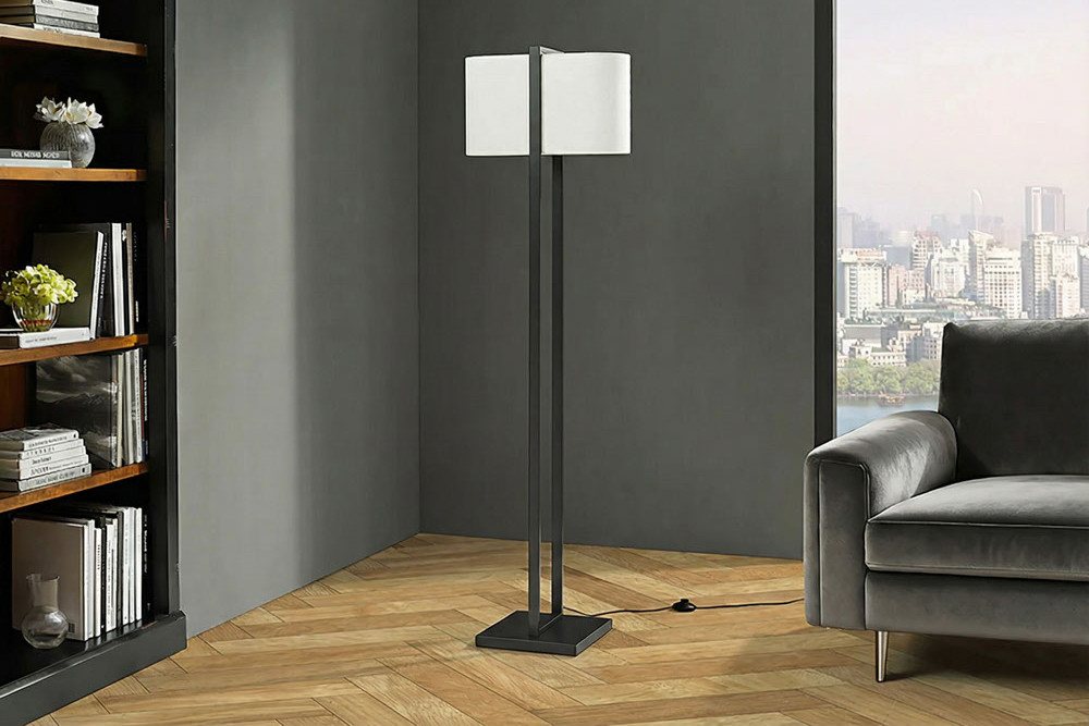 riess-ambiente Stehlampe COLLEEN 160cm weiß/schwarz - Stoffschirm, mit Metallfuß, zeitlos, Ein-/Ausschalter, ohne Leuchtmittel, Moderne Leuchte - ideal für Wohnzimmer, Lofts oder im Büro Bild 4