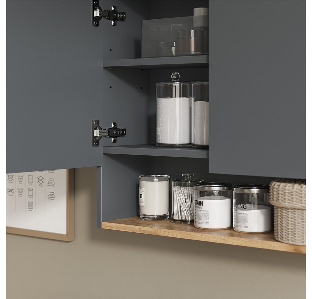 Vicco Hängeschrank Viktor, Anthrazit/Goldkraft Eiche, 68 x 60 cm mit 2 Türen
