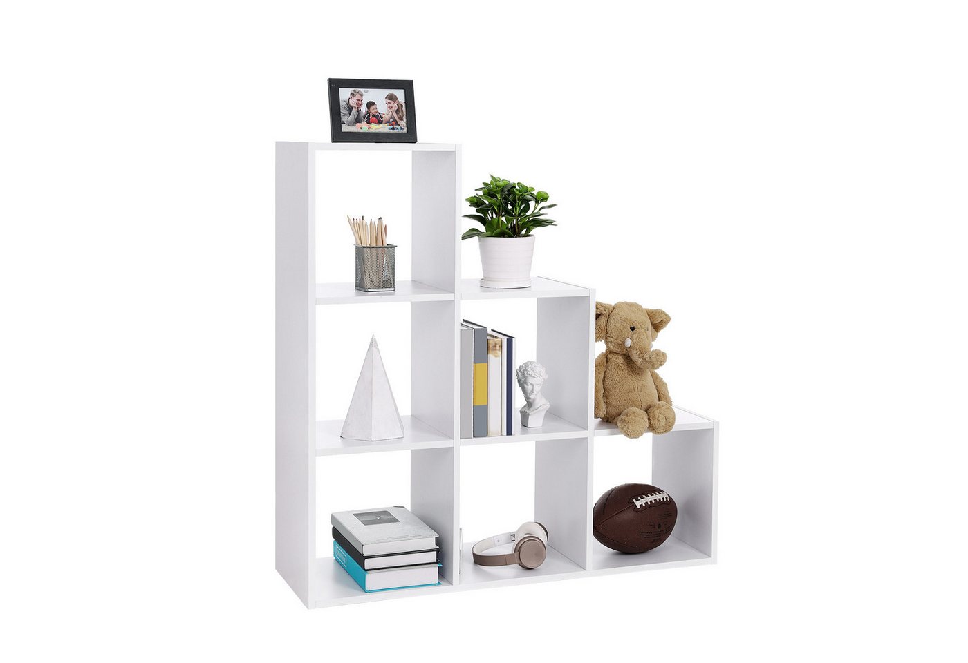 VASAGLE Bücherregal, mit 6/10 Fächern, Würfelregal, Stufenregal, 97,5 x 29 x 97,5 cm Bild 3
