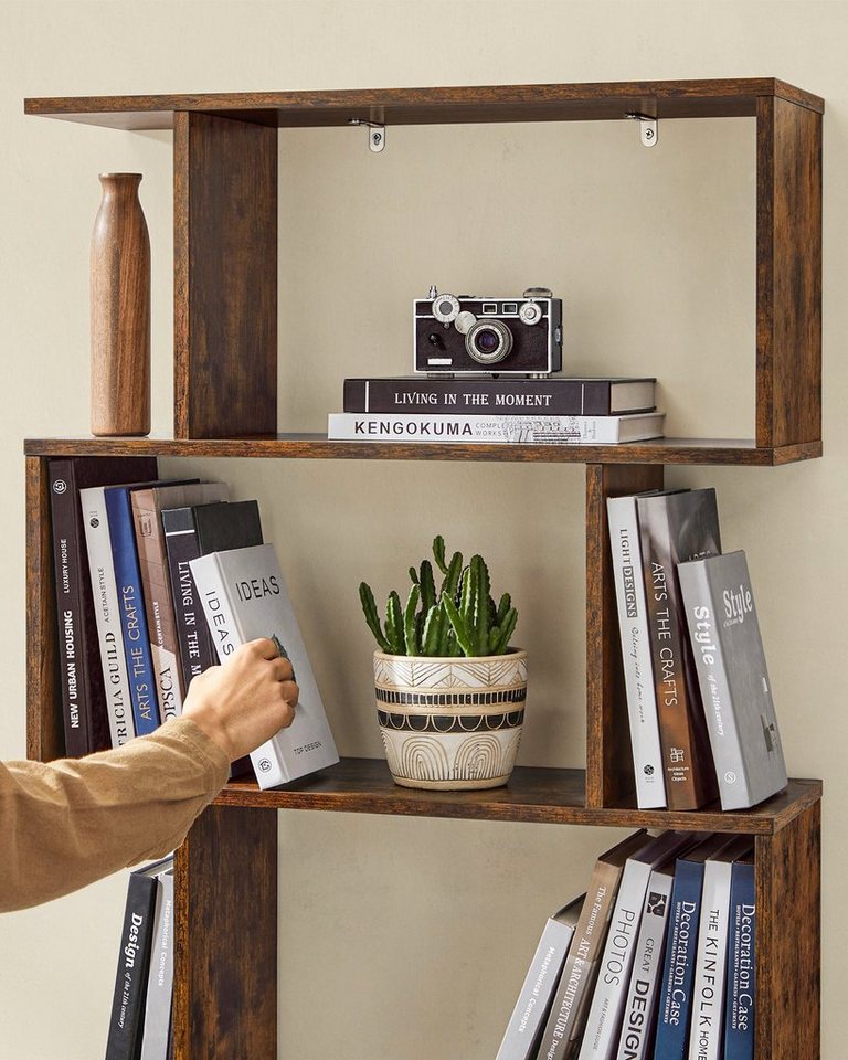 VASAGLE Bücherregal Standregal, für Wohnzimmer, Schlafzimmer, Arbeitszimmer, 1-tlg., Standregal, Büroregal, 6 Fächer, Holzwerkstoff, 70x190,5x24cm (BxHxT) Bild 2