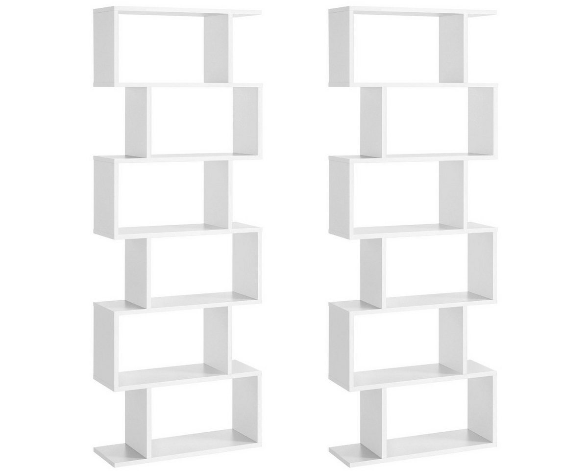 VASAGLE Bücherregal Standregal, für Wohnzimmer, Schlafzimmer, Arbeitszimmer, 2-tlg., Standregal, Büroregal, 6 Fächer, Holzwerkstoff, 70x190,5x24cm (BxHxT) Bild 3