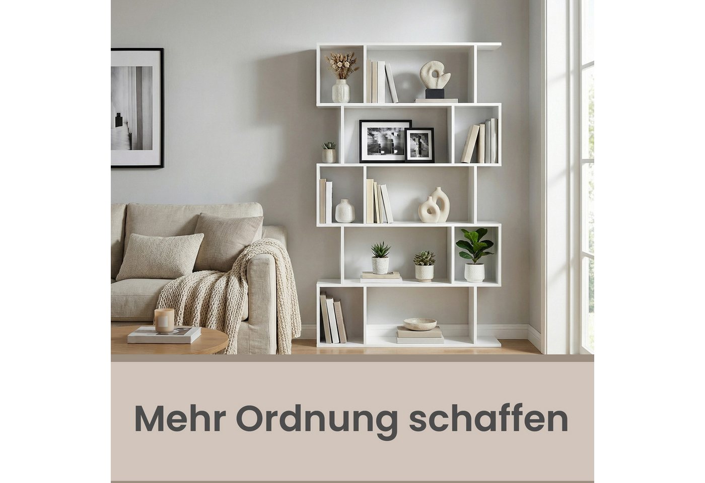VASAGLE Bücherregal Standregal, für Wohnzimmer, Schlafzimmer, Arbeitszimmer, 1-tlg., 24 x 90 x 159 cm, Aufbewahrungsregal mit offenen Fächern Bild 3