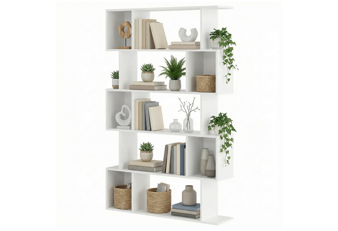 VASAGLE Bücherregal Standregal, für Wohnzimmer, Schlafzimmer, Arbeitszimmer, 1-tlg., 24 x 90 x 159 cm, Aufbewahrungsregal mit offenen Fächern Bild 4