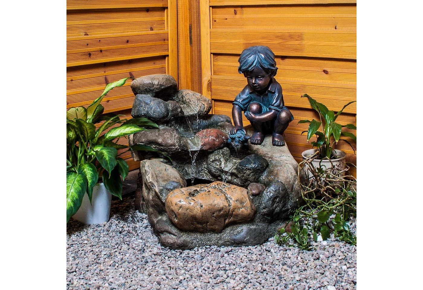 Köhko Gartenbrunnen Wasserspiel "Kinderspiel" Springbrunnen Brunnen