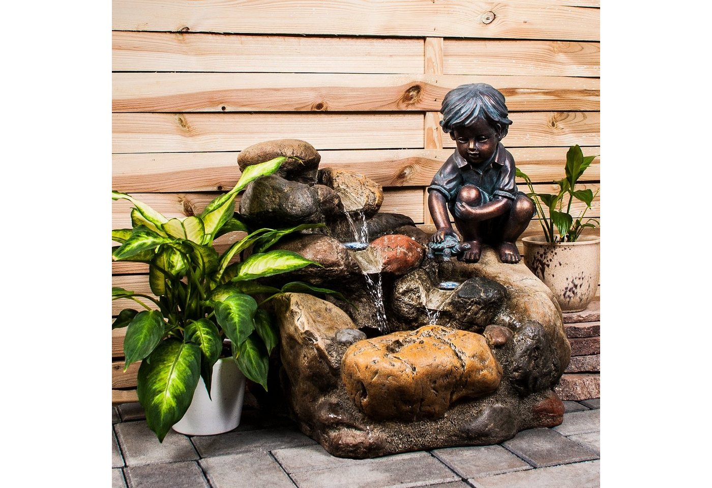 Köhko Gartenbrunnen Wasserspiel "Kinderspiel" Springbrunnen Brunnen Bild 3