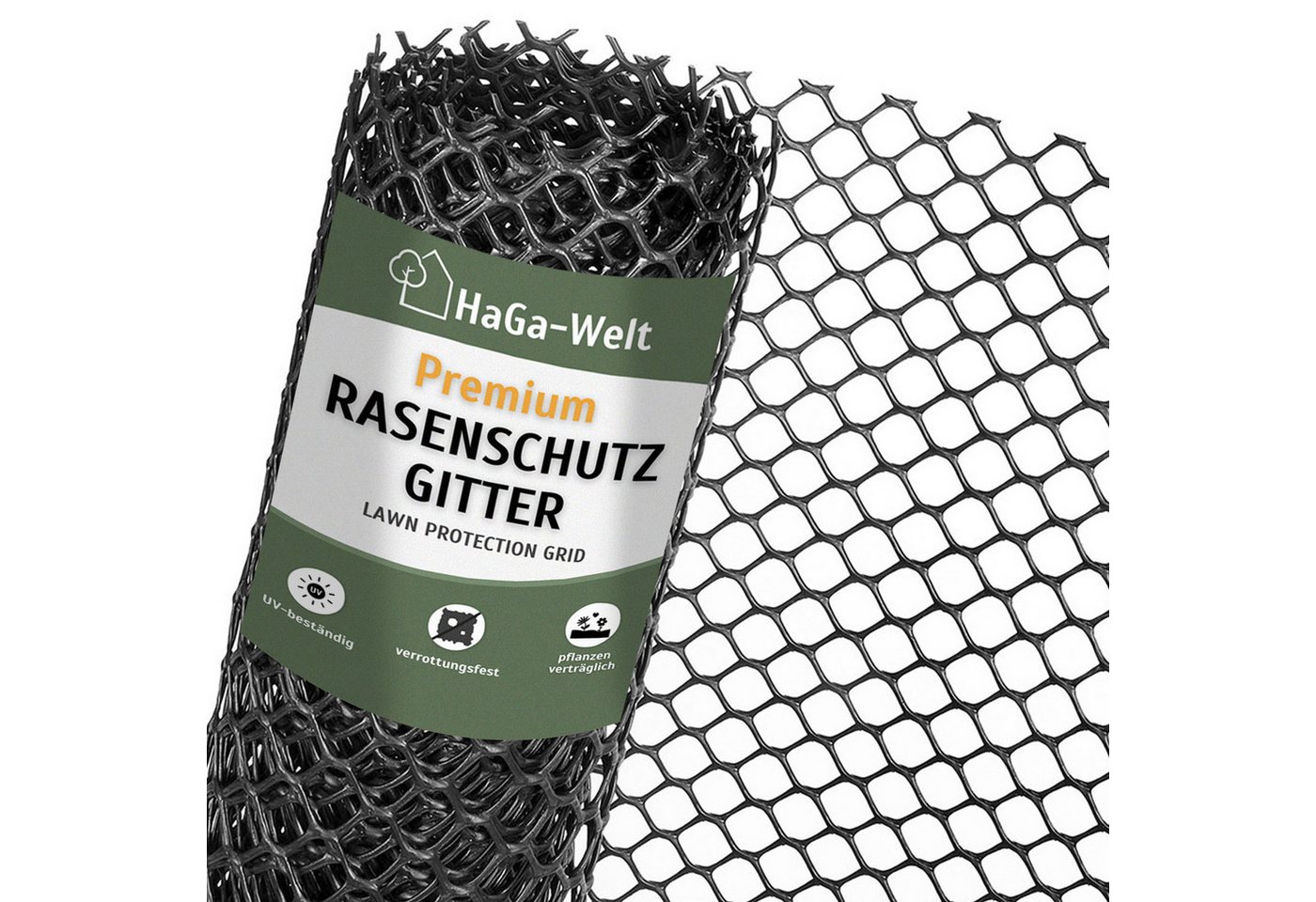 HaGa Profil RASENSCHUTZGITTER in 1,3m Br. Grün (Meterware) (zur Verstärkung von weitläufigen Flächen, insbesondere Park- und), Masche 30mm Hangbefestigung Gartengitter Bodenschutz Bild 2