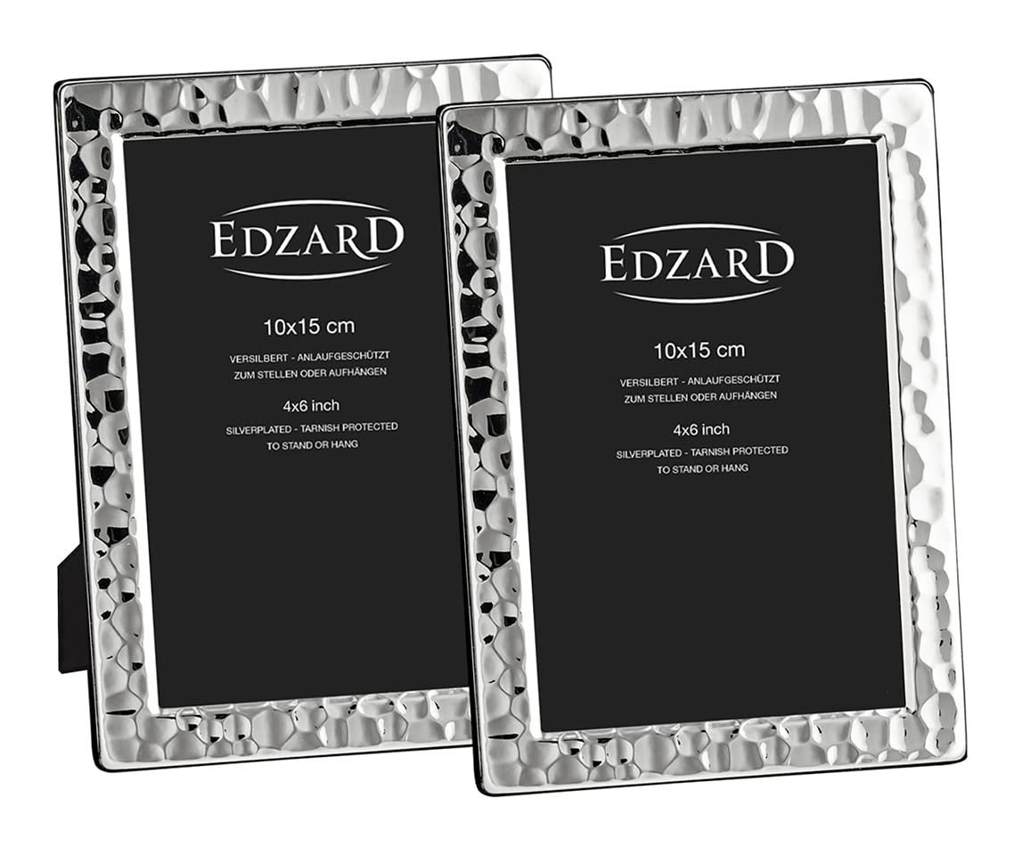EDZARD Bilderrahmen Pavia, versilbert und anlaufgeschützt, 2er Set für 10x15 cm Foto Bild 4