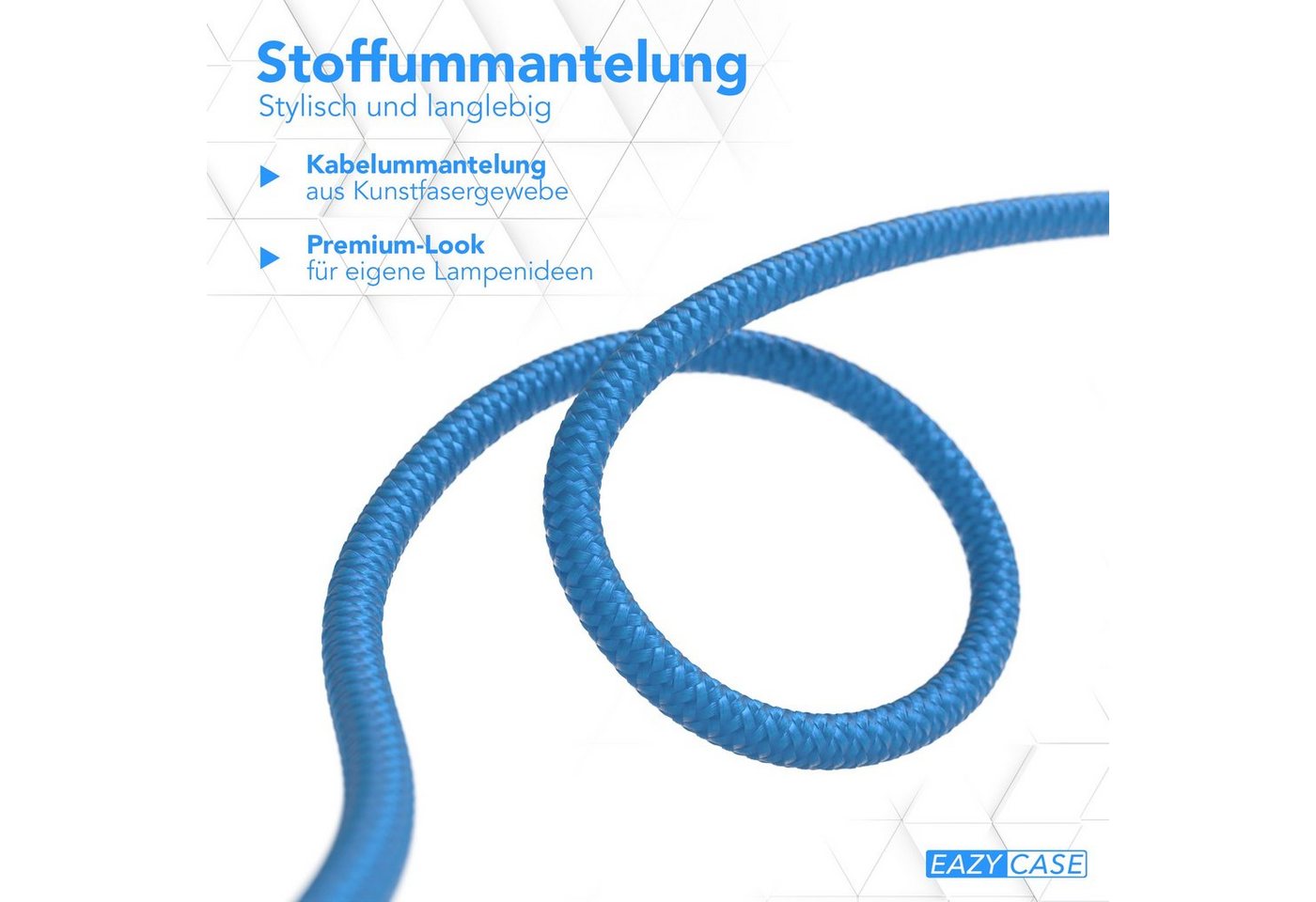 EAZY CASE Lampenfassung 3x E27 Lampensockel 5m Kabel & Schalter DIY Lampen, (1-St), Lampenaufhängung für Pendelleuchten E27 Fassung 5m Lampenkabel Blau Bild 2