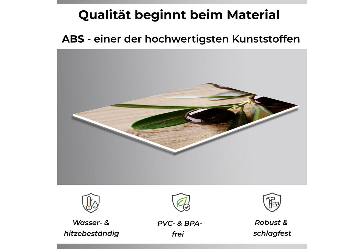 Rodnik Küchenrückwand Olivenzweige, monolithische ABS-Platte mit Direktdruck, formstabil und langlebig Bild 4