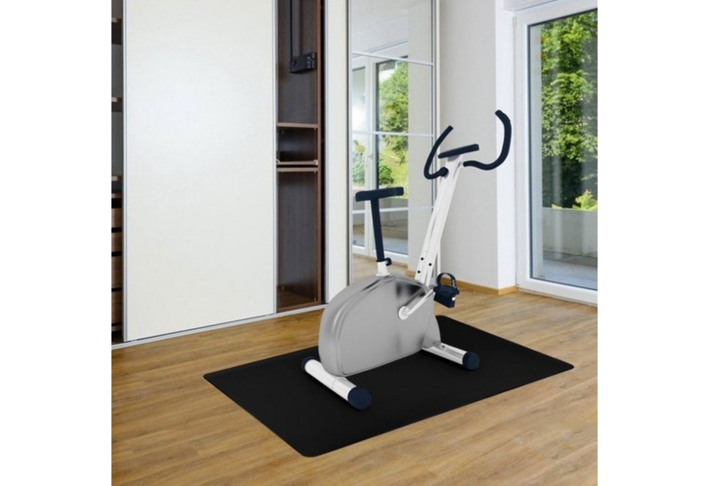 Ruhhy Bodenschutzmatte Schwarze Büro Stuhlschutzmatte - 90x130cm, Stuhlschutzmatte-Set, 90x130cm Bodenschutzmatte, Schwarzes mattes Design für unauffälligen Bodenschutz Bild 5