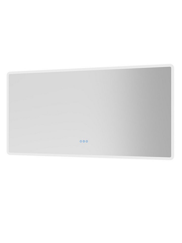 AQUALAVOS Badspiegel Badspiegel mit Warmweiß/Kaltweiß LED Beleuchtung Dimmbar Lichtspiegel, 140x70 cm, Beschlagfrei, Touchschalter/anschließbarer Wandschalter Bild 2