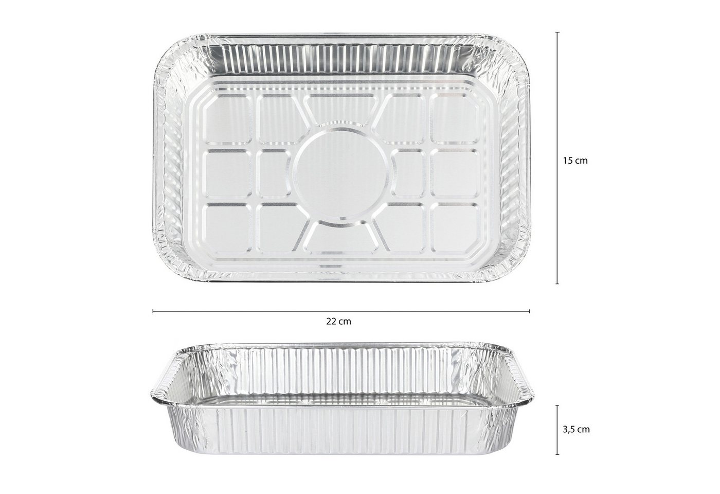 Vaily Tropfschale Alu Grillschalen Klein - Fettauffangschale - 22 x 15 cm, (25-St)