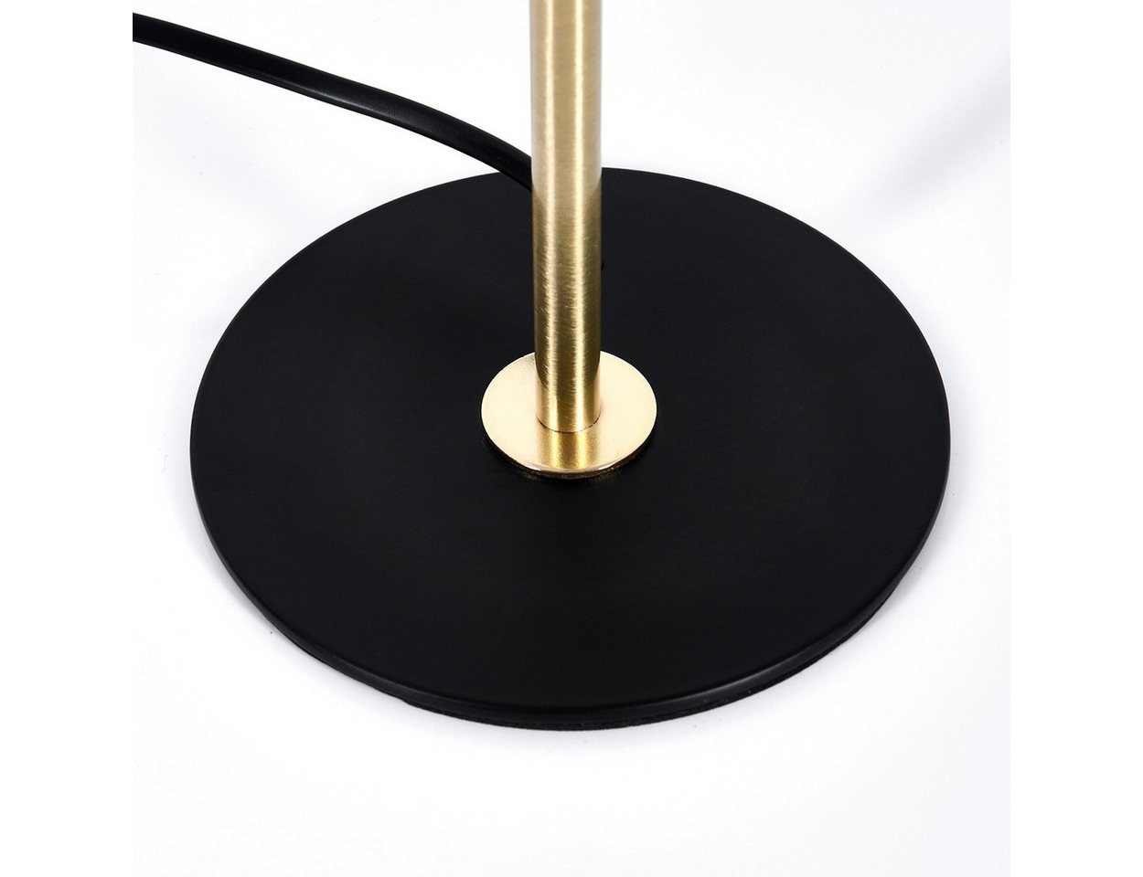 hofstein Tischleuchte moderne Nachttischlampe aus Metall in Schwarz/Goldfarben, ohne Leuchtmittel, RetroTischlampe, Ø20cm, 36cm, Schalter, 1 x E14, ohne Leuchtmittel. Bild 4