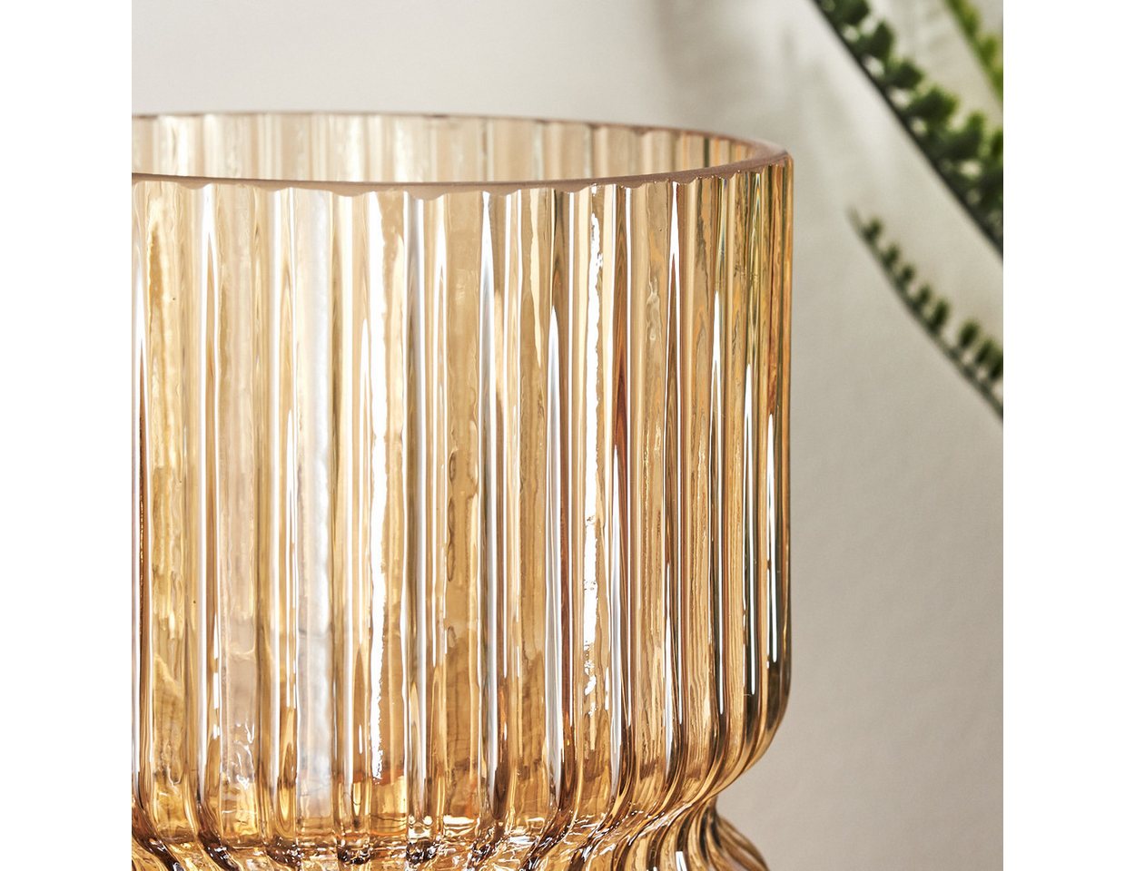 hofstein Tischleuchte Tischlampe aus Metall/Glas in Schwarz/Bernsteinfarben, ohne Leuchtmittel, mit Glasschirm (10,5cm) u. An/-Auschalter, 1x E27, ohne Leuchtmittel Bild 5