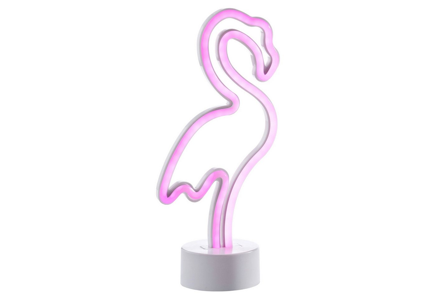 casa NOVA LED Tischleuchte FLAMINGO, H 29,5 cm, Pink, Silbergrau, Kunststoff, USB-Anschluss, LED fest integriert, Batteriebetrieben, inkl. USB-Kabel Bild 2