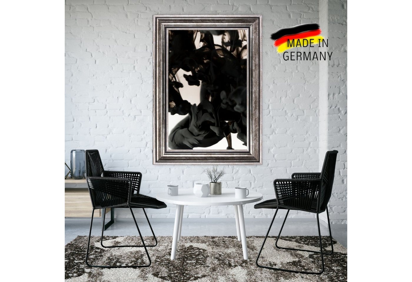 Clamaro Bilderrahmen, Antik Massivholz 'RIGA' Shabby Chic Vintage Barock SILBER ANTIK