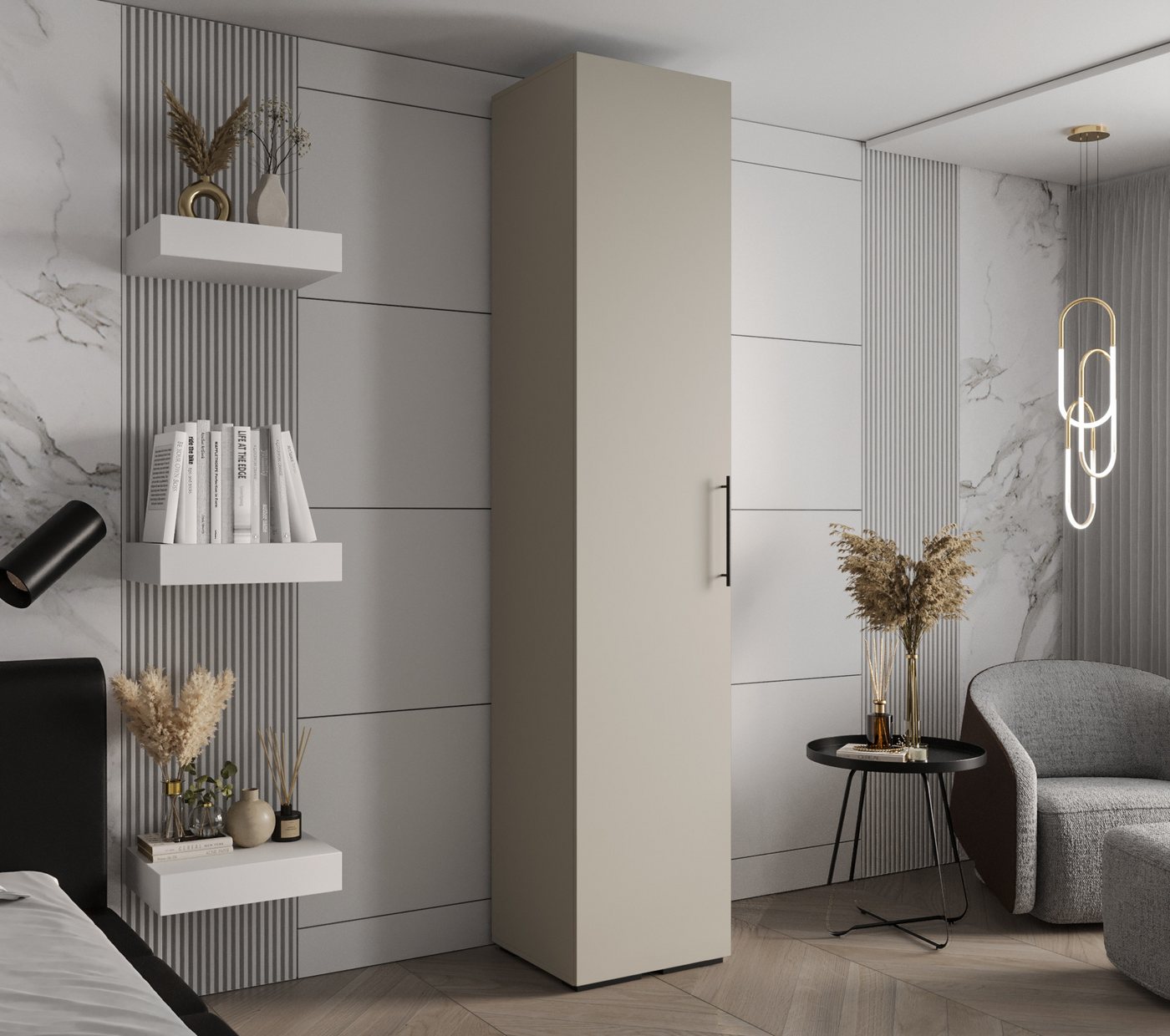 ABIKS MÖBEL Drehtürenschrank INOVA 3 Schlafzimmerschrank mit Kleiderstange und Regalen Bild 2