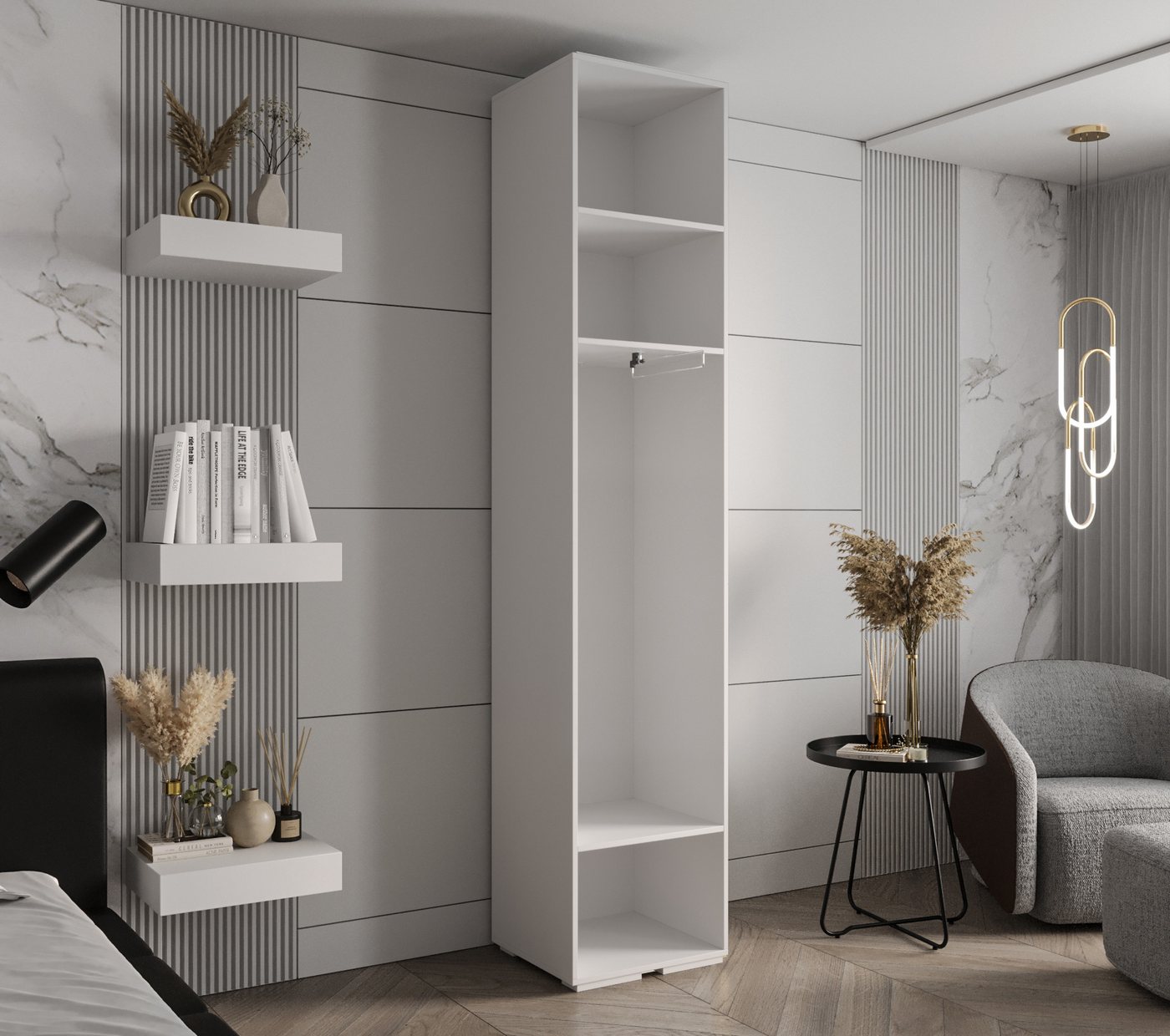 ABIKS MÖBEL Drehtürenschrank INOVA 3 Schlafzimmerschrank mit Kleiderstange und Regalen Bild 3