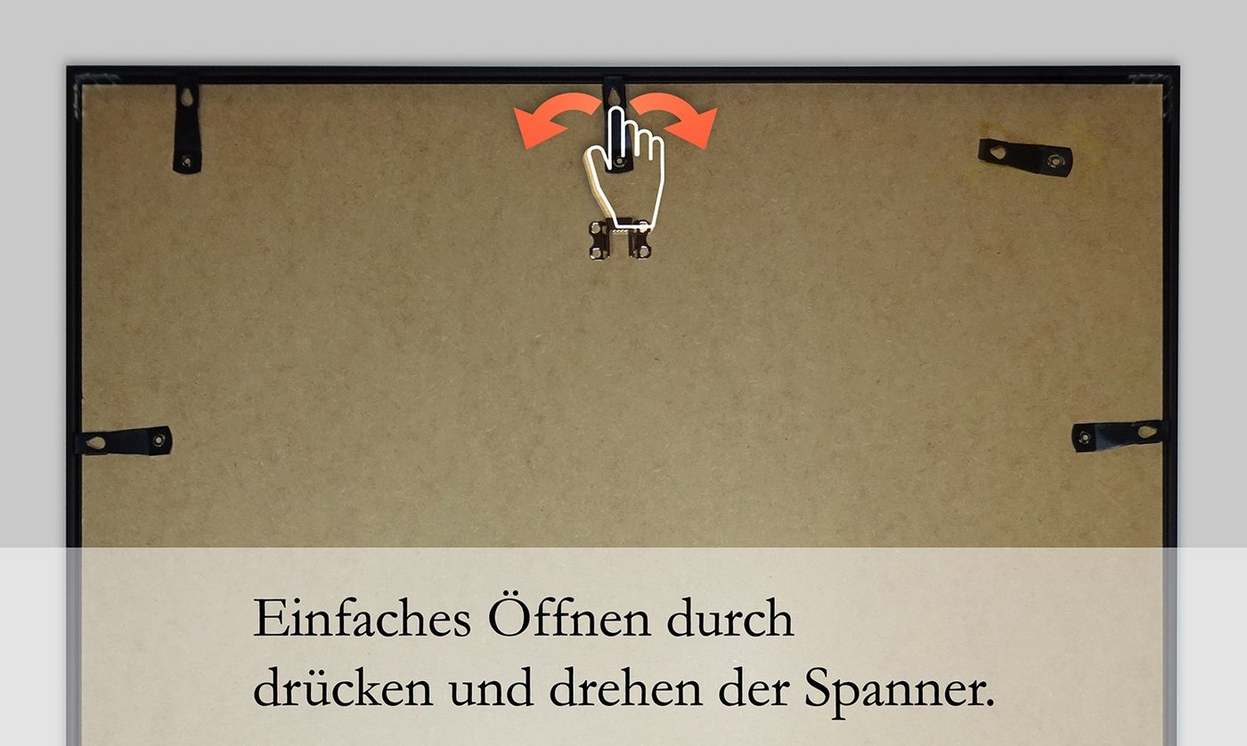 Wallario Rahmen Wechselrahmen Alu, passend für Maxi-Poster (61 x 91,5 cm), Goldfarben Bild 3