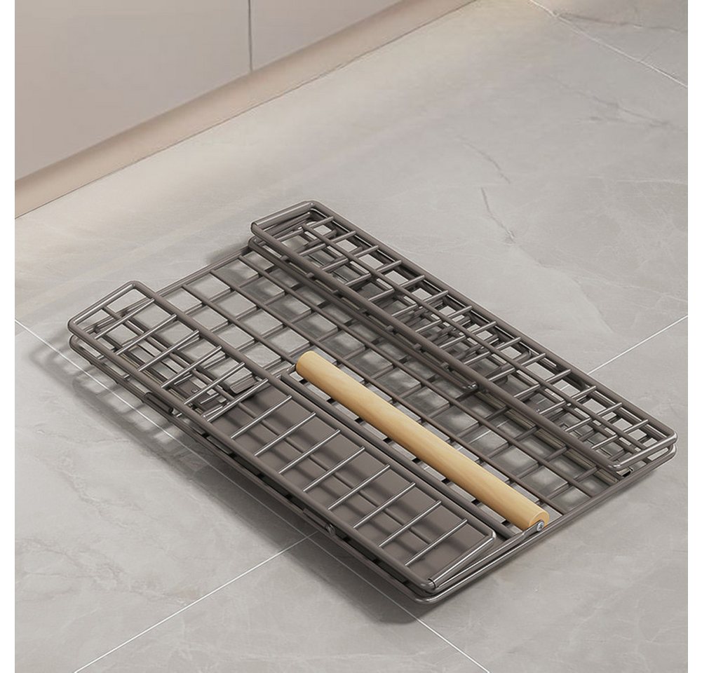 GarveeMore Küchenorganizer-Set Neu Spülbeckenregal aus Kohlenstoffstahl Ausziehbar Aufbewahrungsregal, Multifunktional Punch-Free-Schrank Schublade Korb Gewürzregal Bild 5