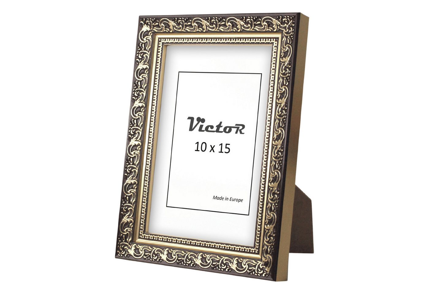 Victor (Zenith) Bilderrahmen Vinci, Bilderrahmen Schwarz Gold 10x15 cm, Bilderrahmen A6 Barock, Antik Bild 3