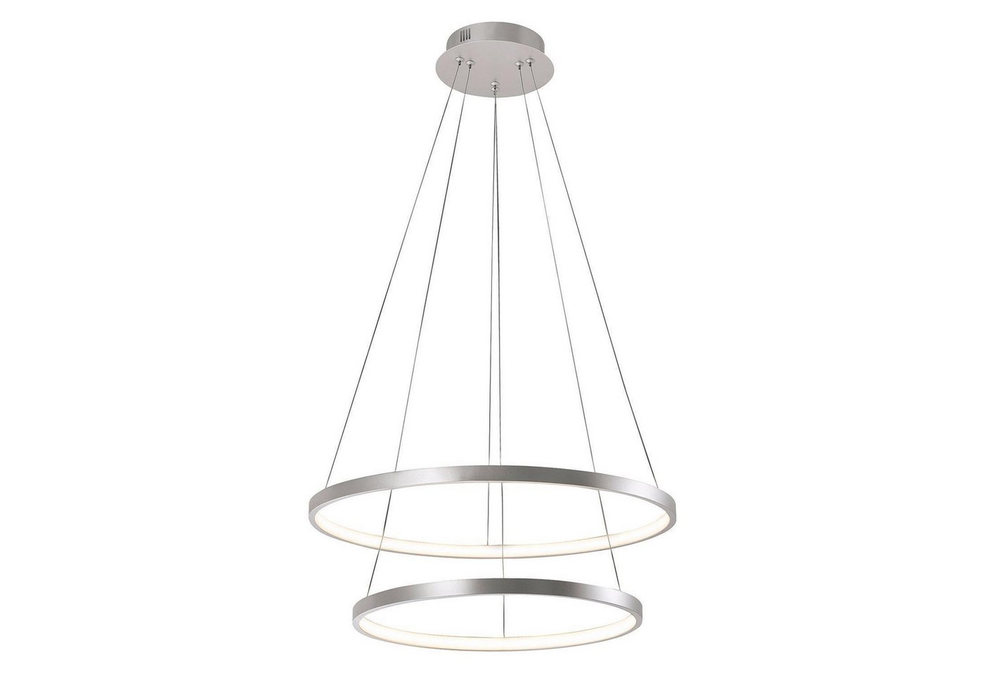 JUST LIGHT LED Pendelleuchte HELIKE, 1-flammig, Silbergrau, Kunststoff, Metall, LED fest integriert, Extra-Warmweiß, Höhenverstellbar, Ø 50 x H 120 cm Bild 2