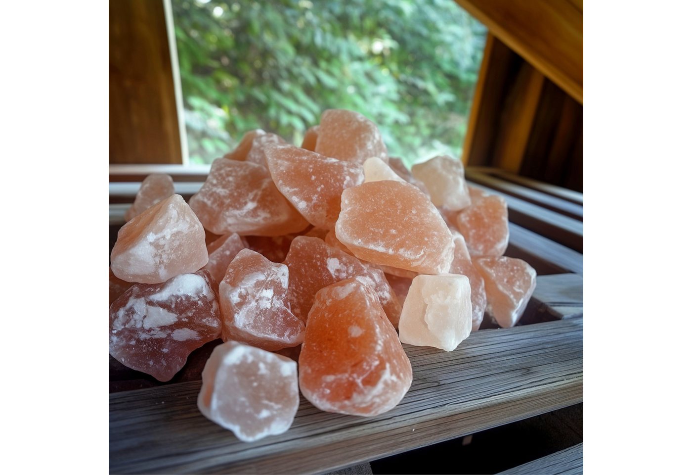 HAF Salzkristalle Rosa Salzbrocken 1-25 kg Steinsalz Brocken grobes Salz 2-5cm Dekosalz, (Naturbelassen aus der Salt Range in Pakistan, 1 St., 1 x 1 kg im Beutel), Grobe Steinsalz Brocken ohne Zusätze Bild 3