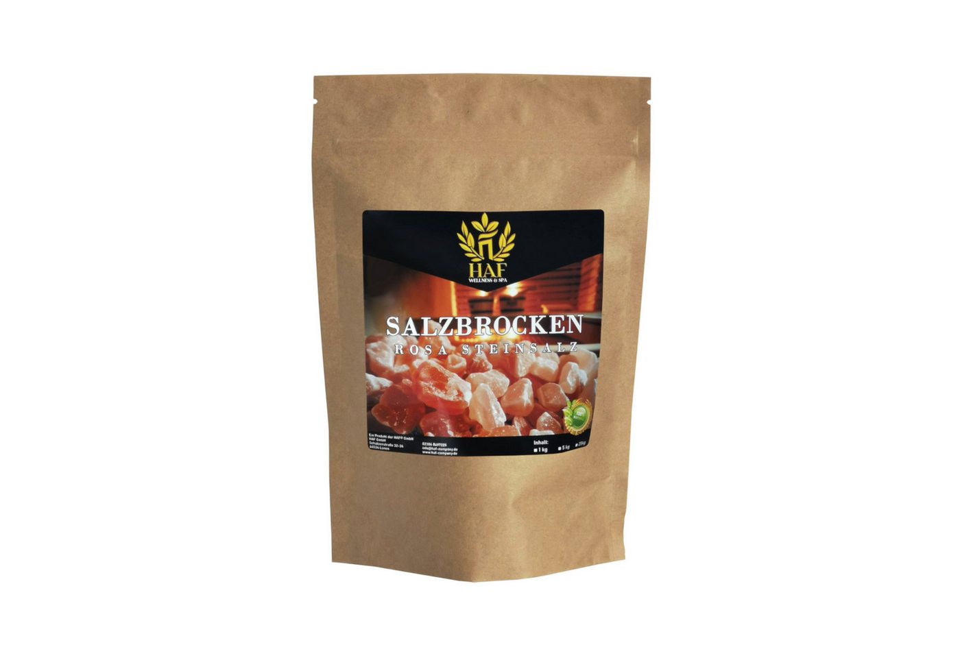 HAF Salzkristalle Rosa Salzbrocken 1-25 kg Steinsalz Brocken grobes Salz 2-5cm Dekosalz, (Naturbelassen aus der Salt Range in Pakistan, 1 St., 1 x 1 kg im Beutel), Grobe Steinsalz Brocken ohne Zusätze Bild 5