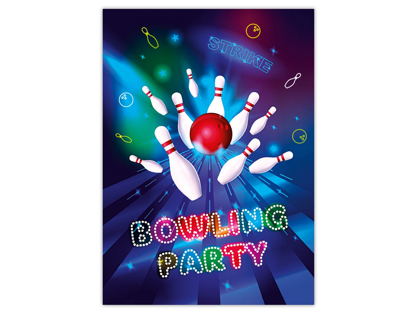 LIMONIA Einladungskarten Bowling zum Geburtstag Einladungen Karten mit Umschlägen Mitgebsel, Mitbringsel Set Kegeln für Kinder zum Geburtstag Gastgeschenke Bild 4