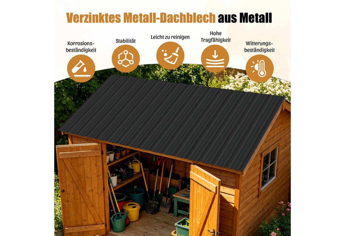 GIHAUVIA Trapezblech Blech Metall Dachblech Dach Platten Stahlblechdachplatten., (26-St) Bild 3