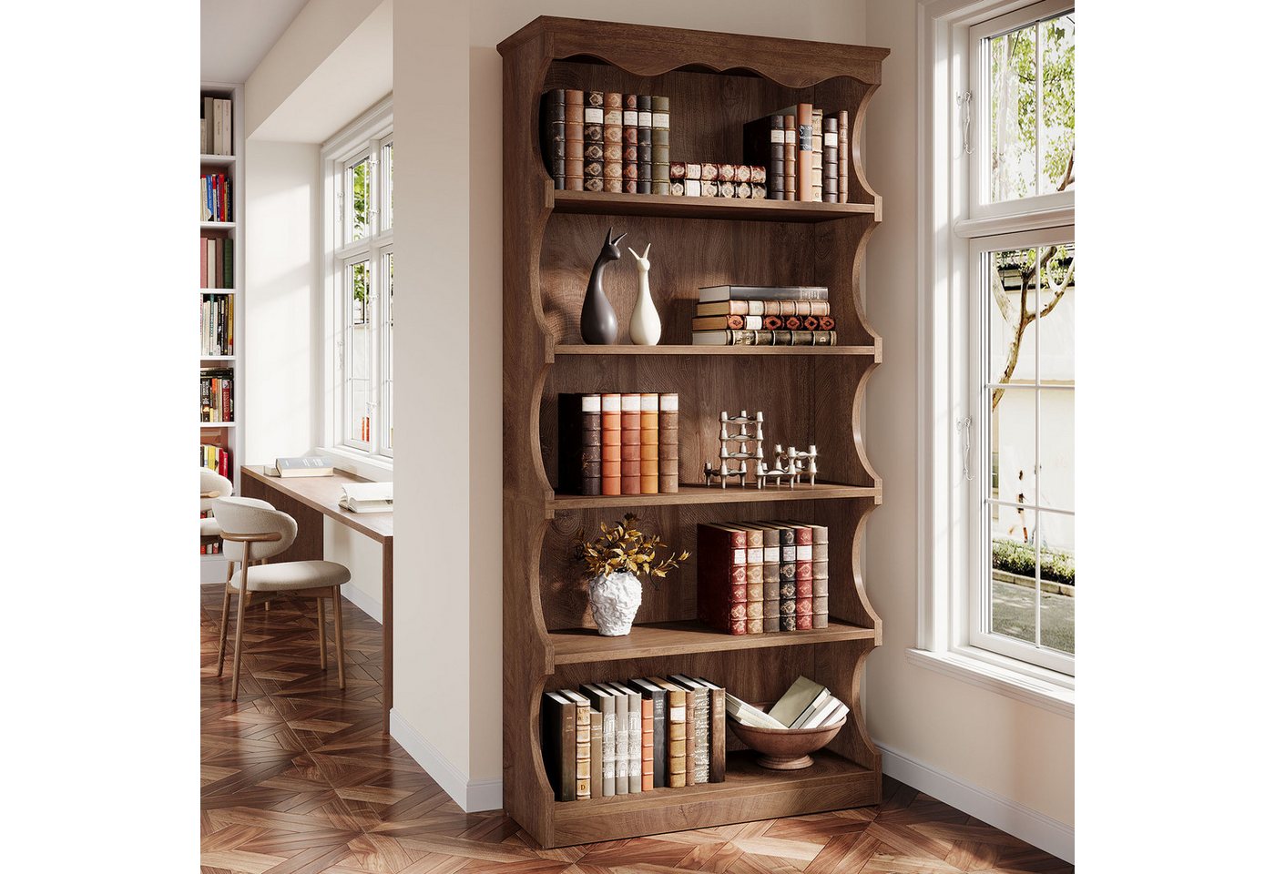 Tribesigns Bücherregal 180 cm Regal mit 6 Ebenen, Standregal mit Aufbewahrungsregal