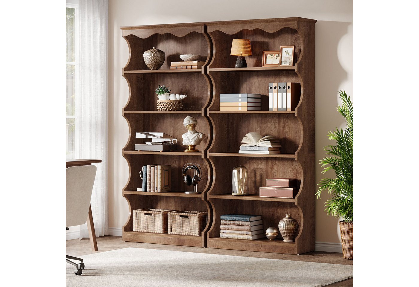 Tribesigns Bücherregal 180 cm Regal mit 6 Ebenen, Standregal mit Aufbewahrungsregal Bild 2