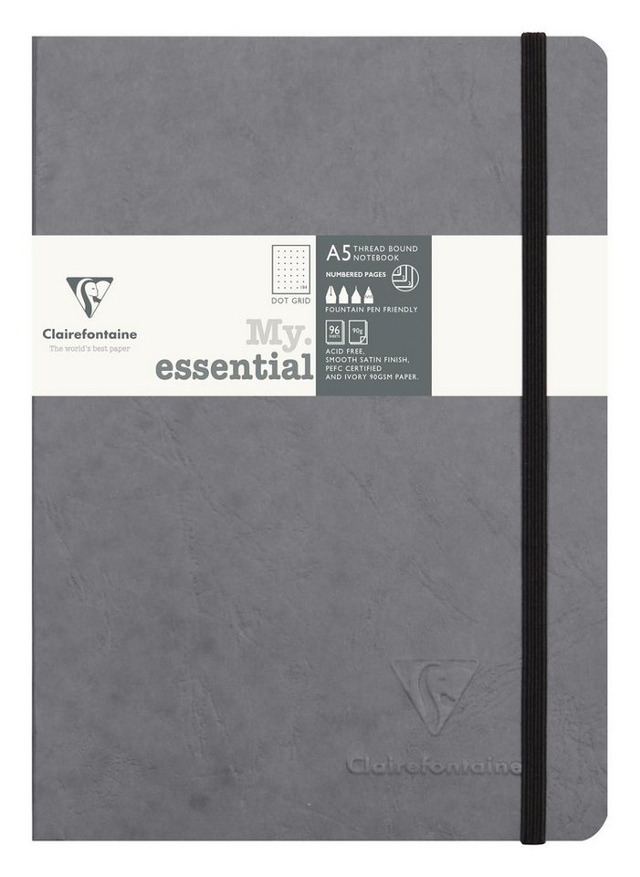 CLAIREFONTAINE Notizbuch Clairefontaine Notizbuch AgeBag MyEss A5 96Bl dot grau