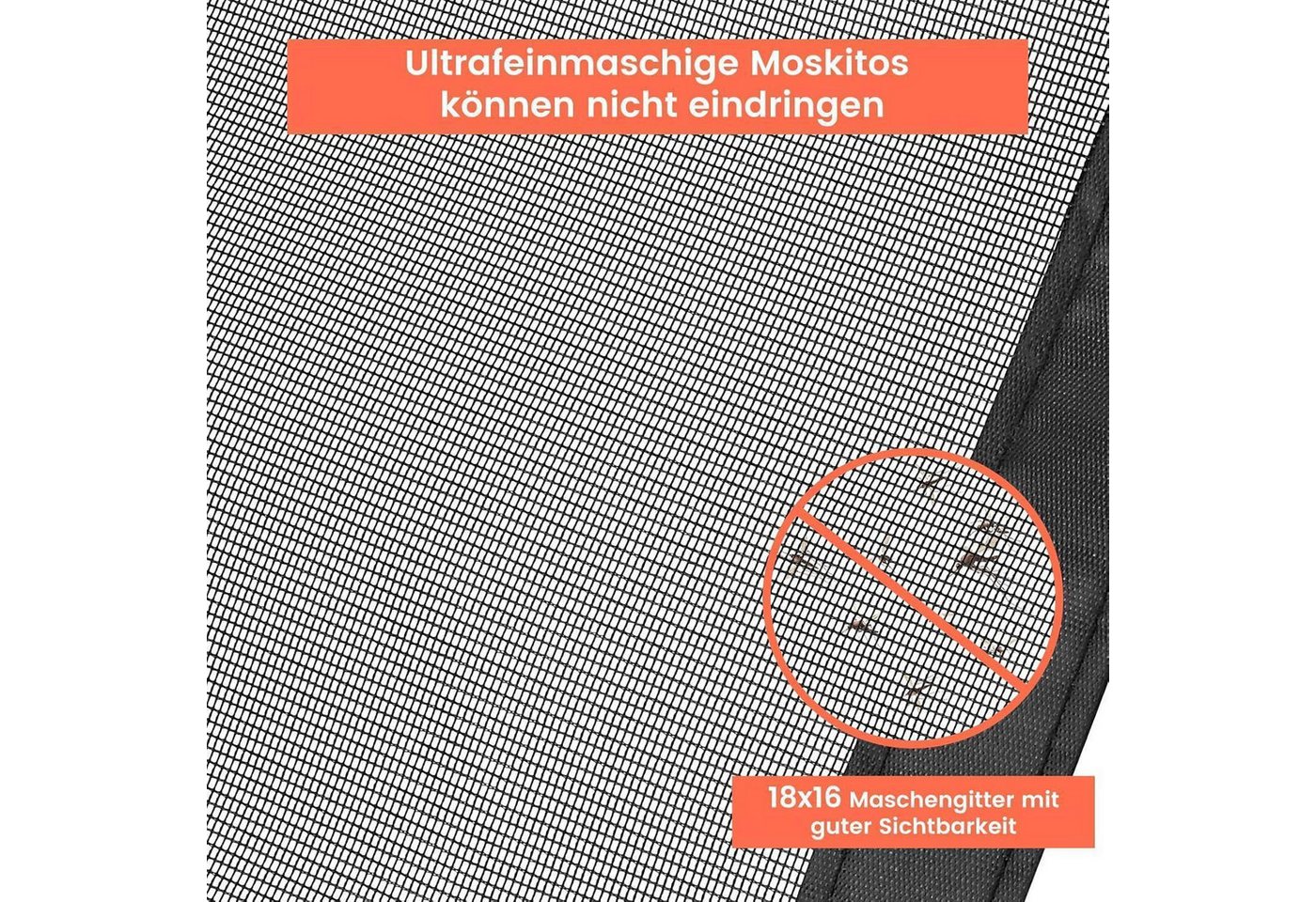 LuxusKollektion Insektenschutz-Tür Fliegengitter Doppeltür Magnet Insektenschutz 225*280cm Schwarz Bild 2