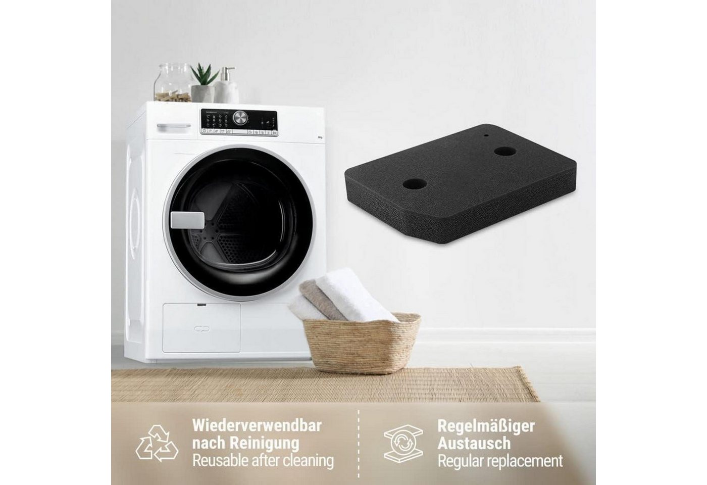 LuxusKollektion Filtermatte 2x Trockner Filter Miele 9164761 Fein-Grob Wärmetauscher Filter Dryer Bild 5