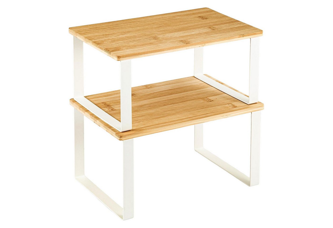 Youyijia Gewürzregal Küchenschrank Organizer Set stapelbar Metall Holz Gewürzregal Küche Bild 4