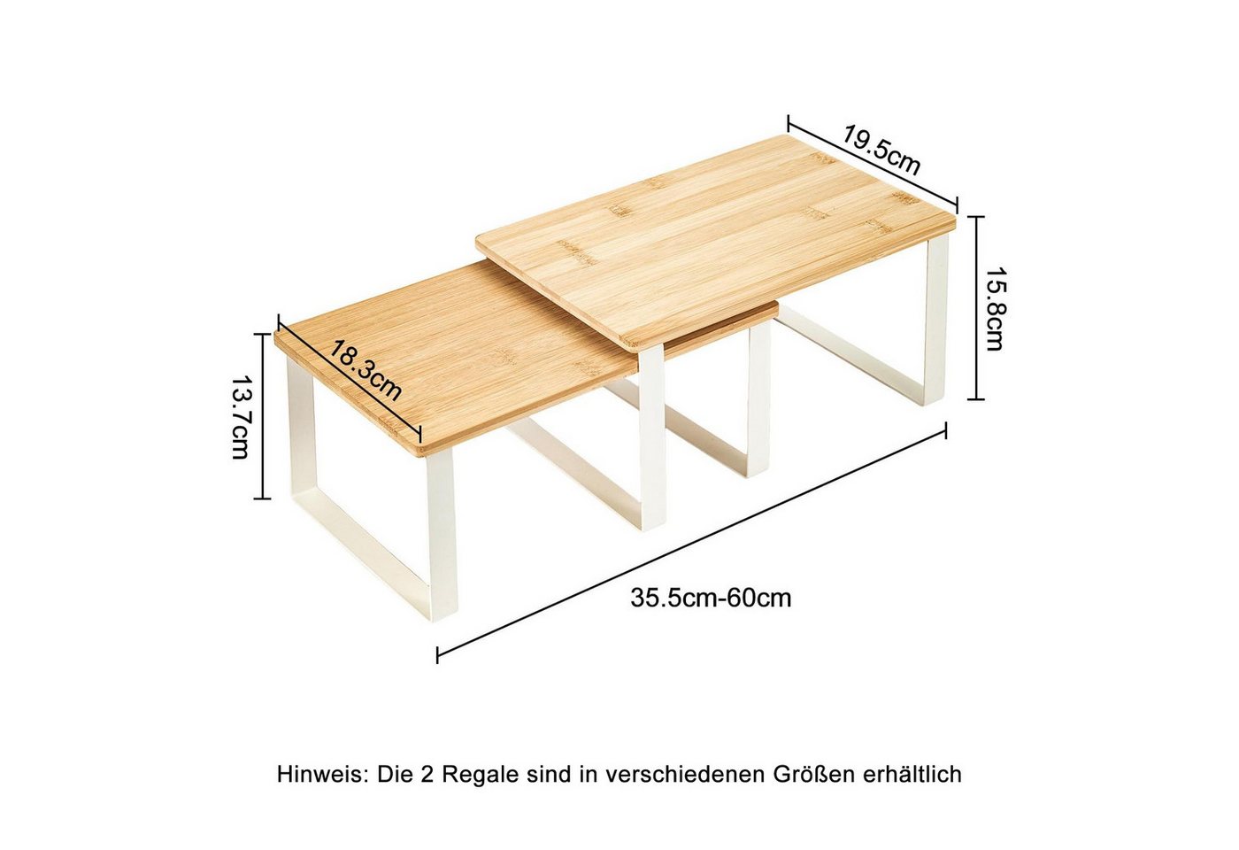 Youyijia Gewürzregal Küchenschrank Organizer Set stapelbar Metall Holz Gewürzregal Küche Bild 5