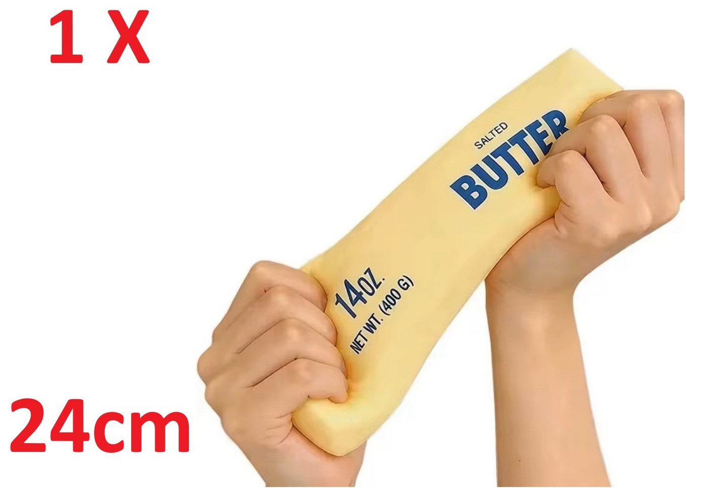 OLi Therapieknete Therapieknete Squishy Butter Weiche dehnbare Knetmasse (400G) (weicher Slow Rising Squishy im lustigen Butter-Design, 1-tlg., L-24,5cm / B-5,5cm), Anti-Stress, Spielspaß für Kinder & Erwachsene Bild 2