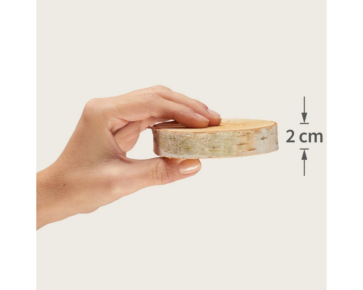 matches21 HOME & HOBBY Bastelnaturmaterial Baumscheiben 10 Stk. Dekoholz Holzscheiben Holzplatten 8 - 10 cm, (10-tlg), nachhaltige EU Birkenscheiben für Basteln Dekorieren Tischdeko Bild 2