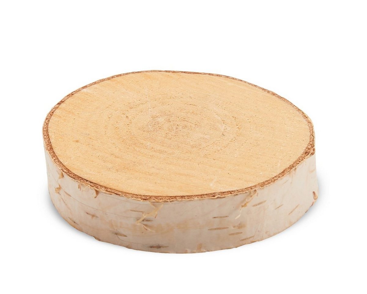 matches21 HOME & HOBBY Bastelnaturmaterial Baumscheiben 10 Stk. Dekoholz Holzscheiben Holzplatten 8 - 10 cm, (10-tlg), nachhaltige EU Birkenscheiben für Basteln Dekorieren Tischdeko Bild 3