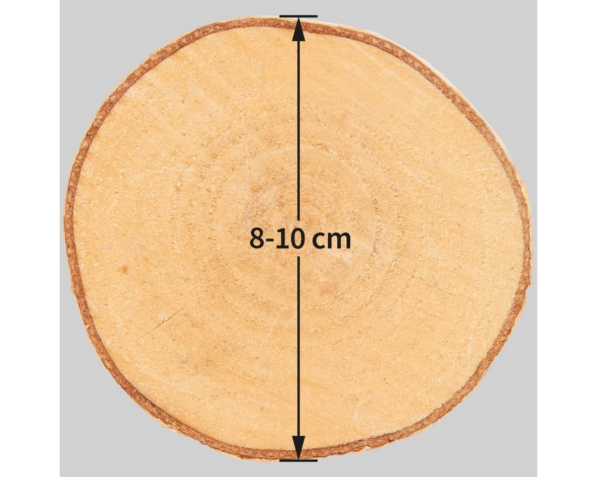 matches21 HOME & HOBBY Bastelnaturmaterial Baumscheiben 10 Stk. Dekoholz Holzscheiben Holzplatten 8 - 10 cm, (10-tlg), nachhaltige EU Birkenscheiben für Basteln Dekorieren Tischdeko Bild 5
